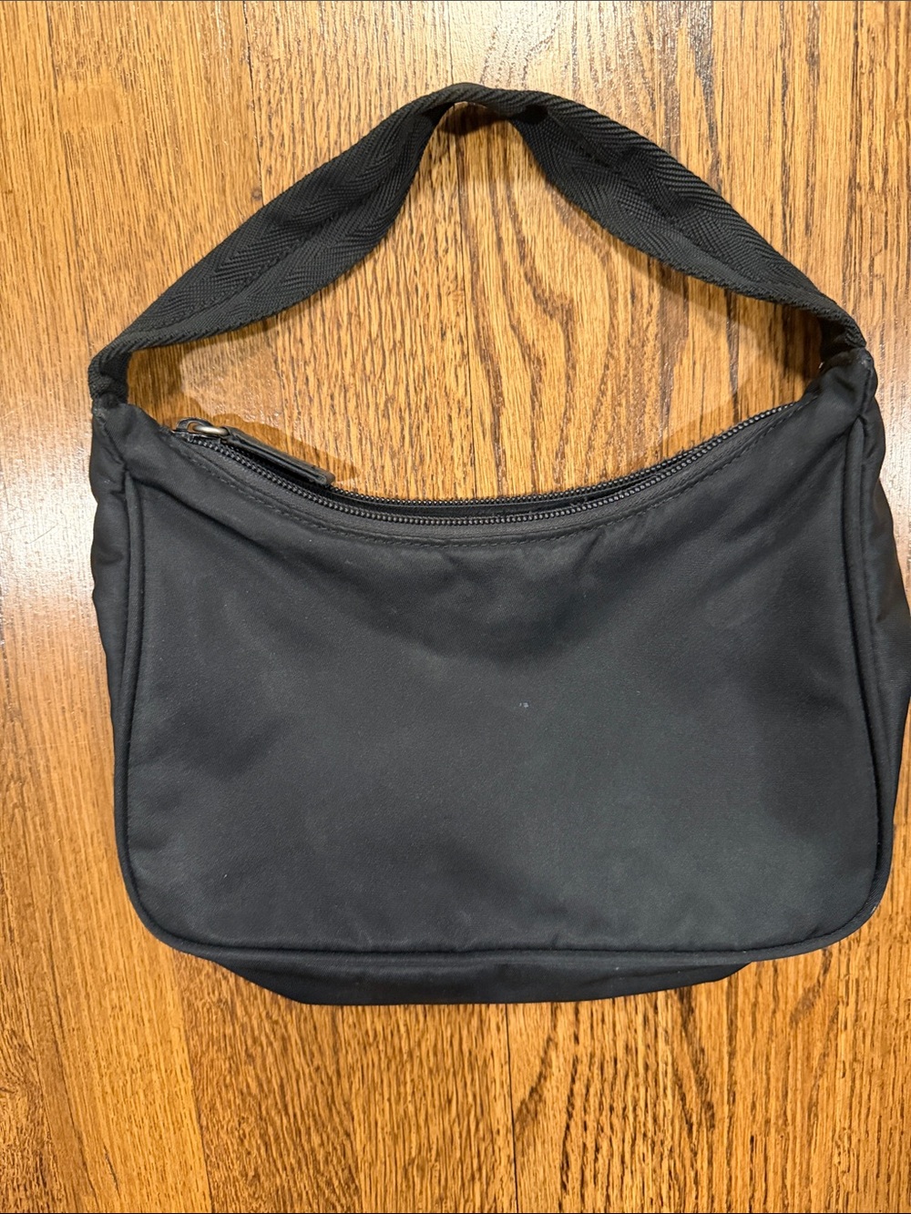 Prada Tessuto Black Nylon mini Shoulder Bag with Triangular Logo - Picture 7 of 10